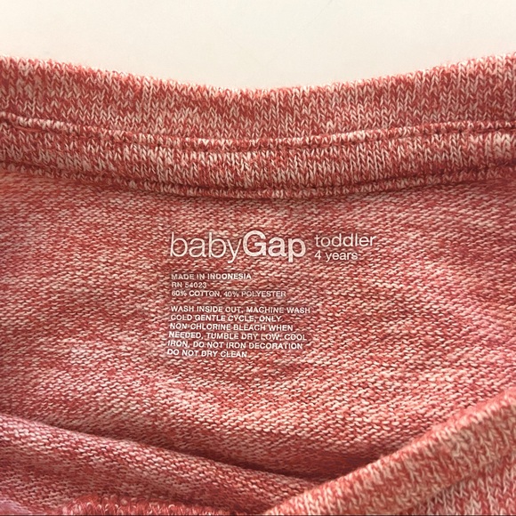 Baby Gap #snowday heather red long sleeve shirt size 4T - Picture 3 of 5